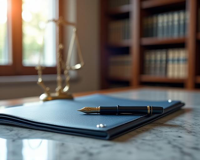 Bureau juridique sécurisé avec documents confidentiels